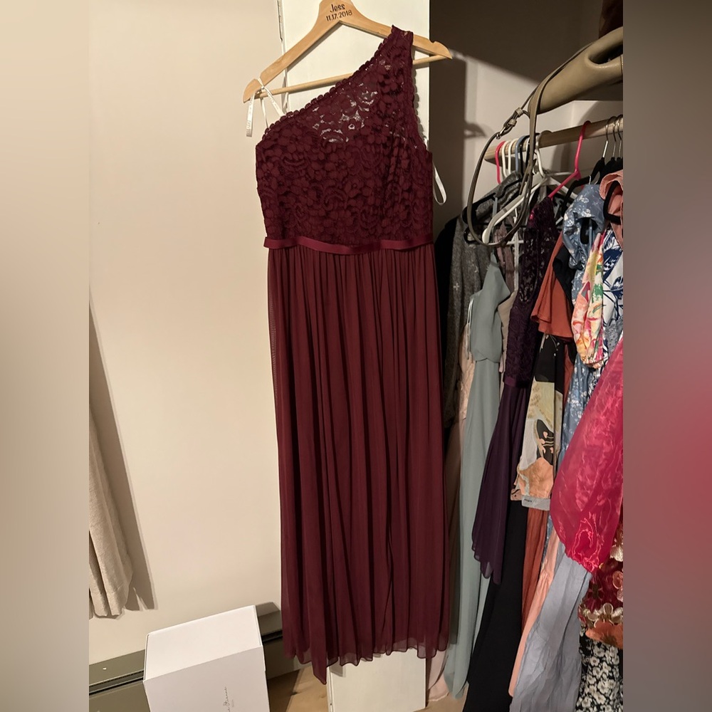 David’s bridal one shoulder bridesmaid dress size